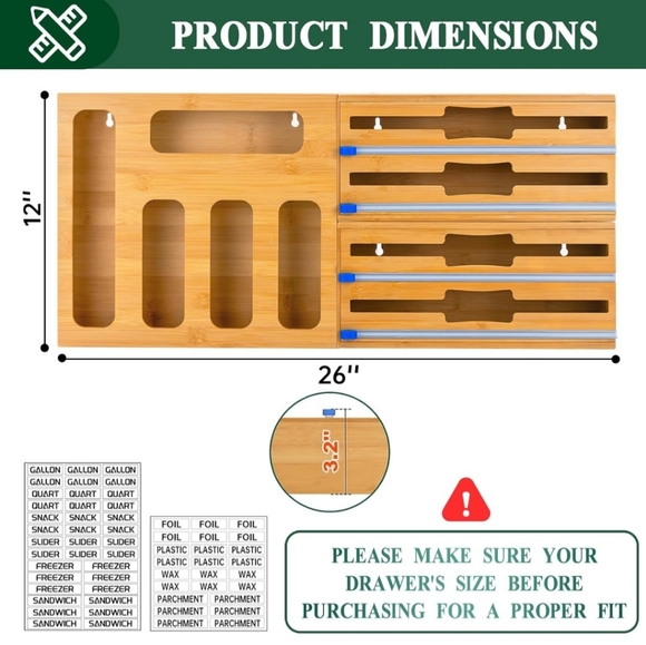 Food storage organiser wooden - Picture 3 of 7